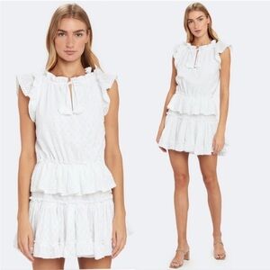 Misa Los Angeles Lilian Dress White Ruffle Mini Small